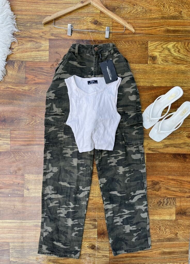 Ladies carmo pants+crop top+ slippers