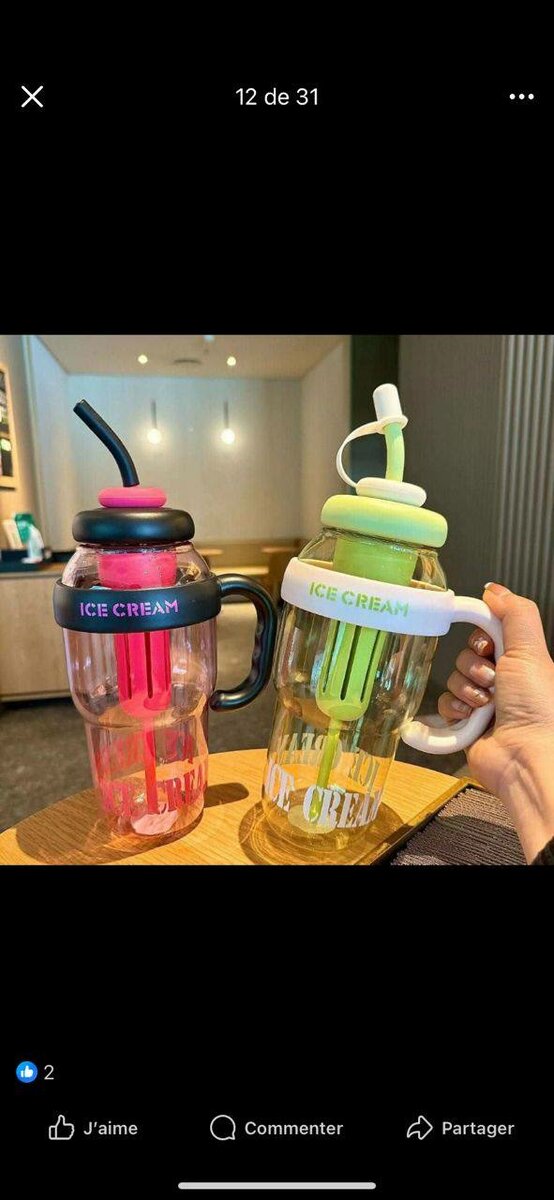 Gobelet Glace avec Paille en p