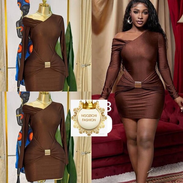 Robe moulante asymétrique chic