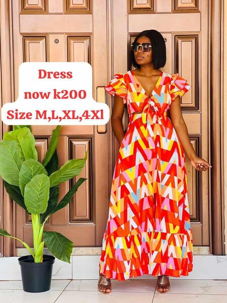 Women's long dress with print  Size M,L,XL,4XI
