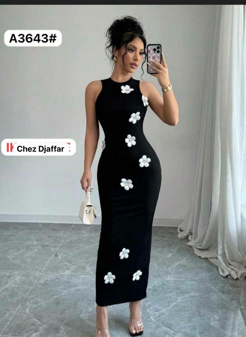 Robe longue noire élégante