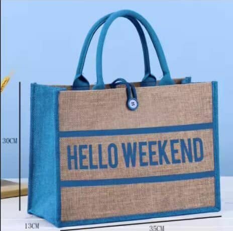 Sac en toile 'Hello Weekend'