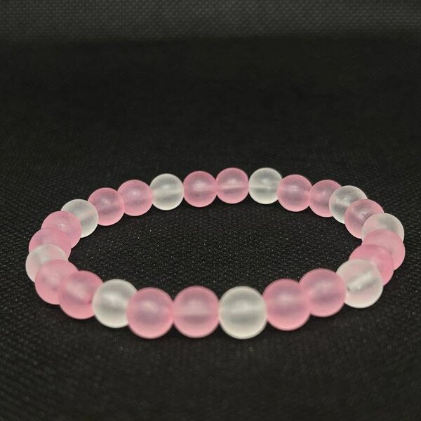 Pink Frosted Bead Bracelet