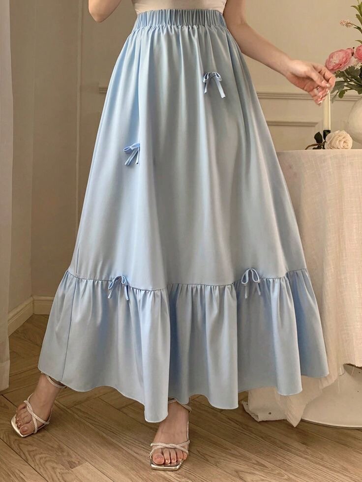 Jupe Longue Bleu Élégante