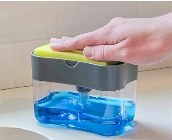 Soap pump and sponge caddy