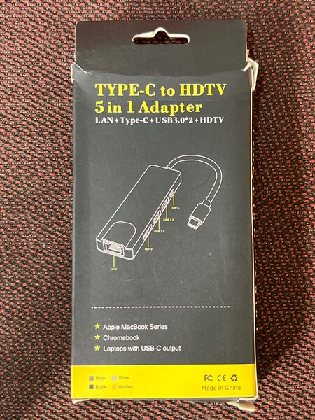 Adaptateur 5-1 usb-c USB HDTV  Type C