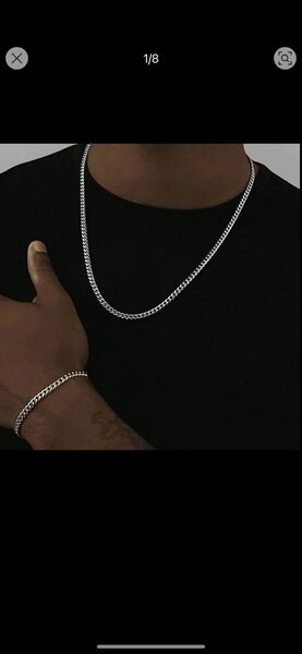 Parure chaîne et bracelet en argent