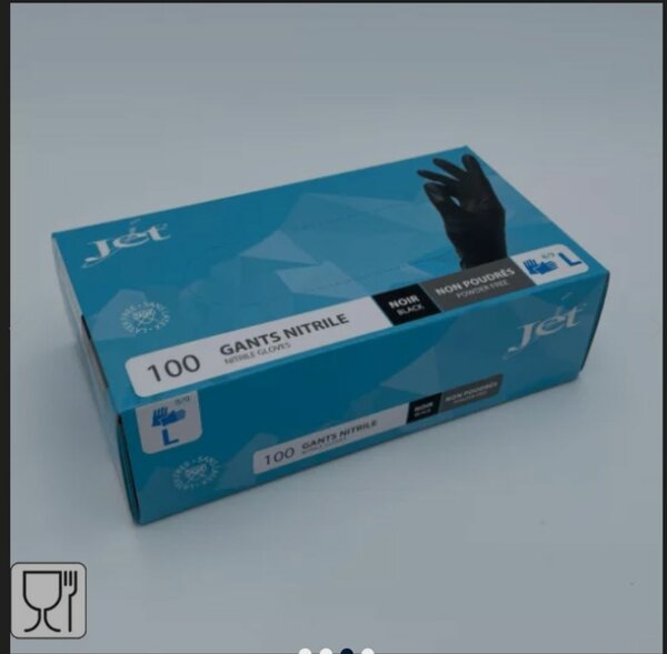 Gants nitrile jetables noirs