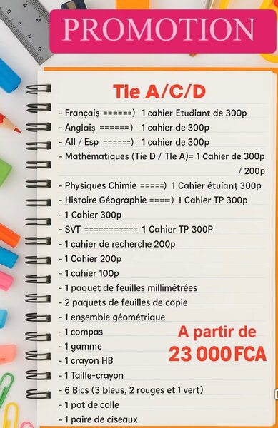 Pack Fournitures terminale
