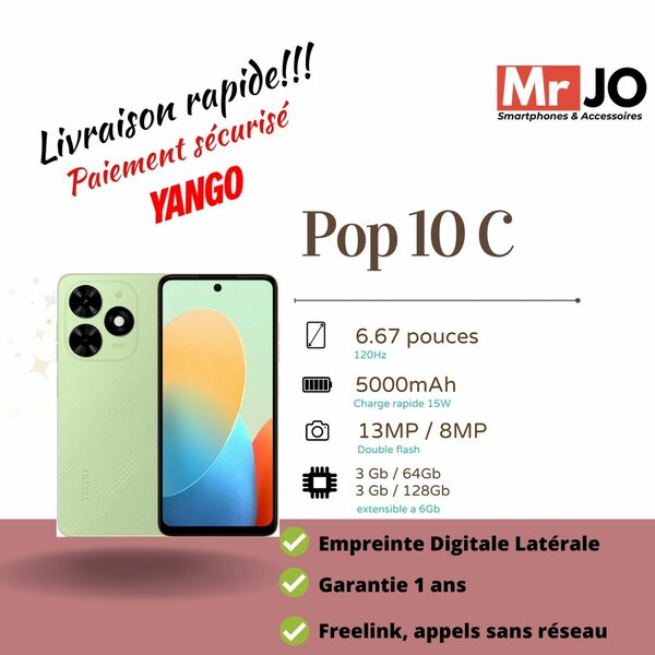 Smartphone Pop 10 C 6.67"