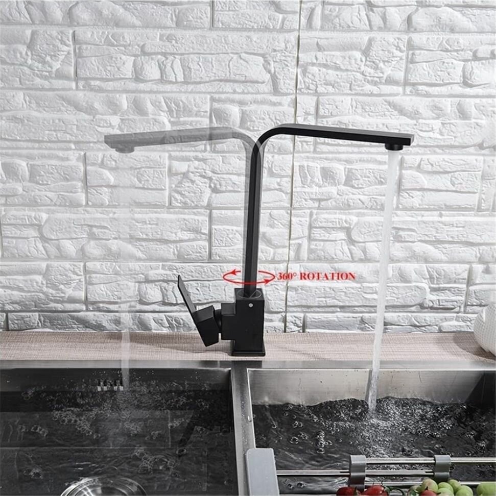 Sleek Black Kitchen Faucet