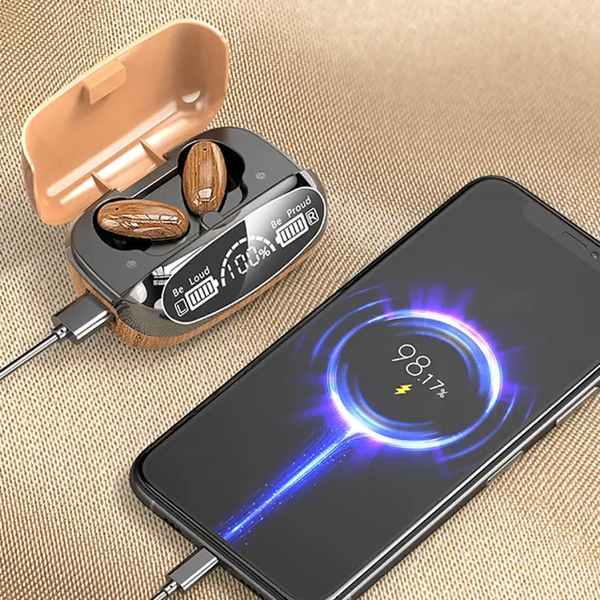 Écouteur Bluetooth en grain de bois