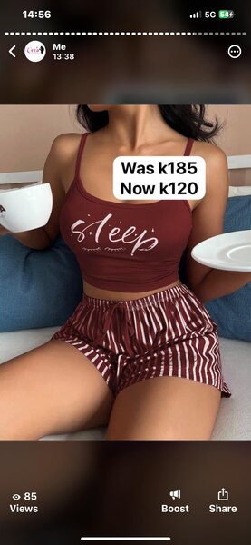 ensemble de nuit (short + T-shirt)