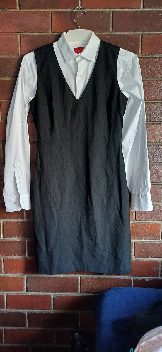 Thrift dresses and sweat pants