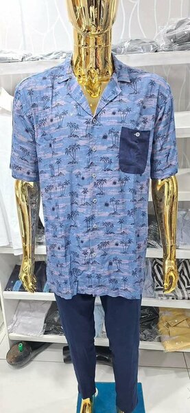 Chemise imprimée palmiers