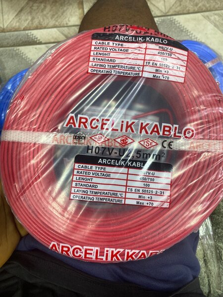 Câble électrique H07V-U 2.5mm²