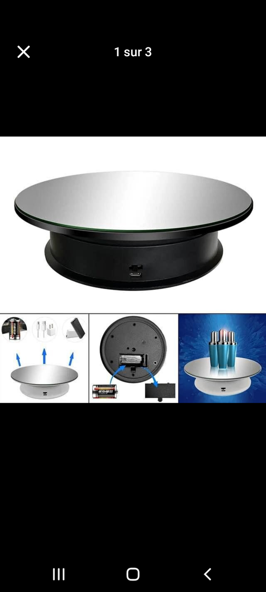 un "360° Electric Mirror Turntable" (plateau tournant électr