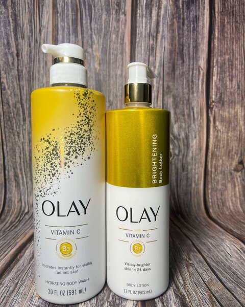 Olay vitamin C body wash and lotion