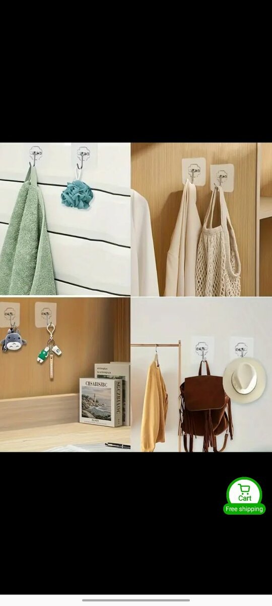 10 Pack of stylish self adhesive hooks