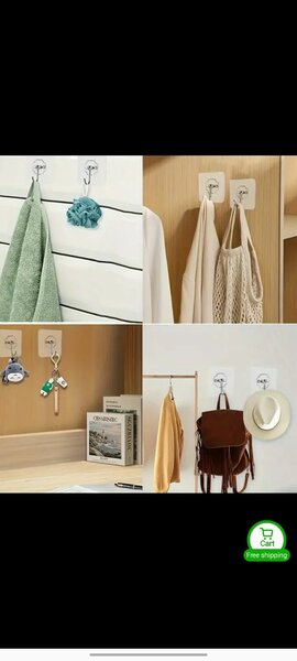 10 Pack of stylish self adhesive hooks