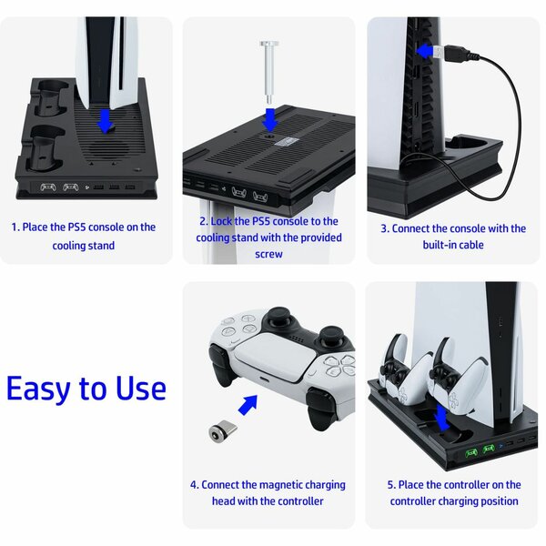 Refroidisseur ps5 avec station de charge