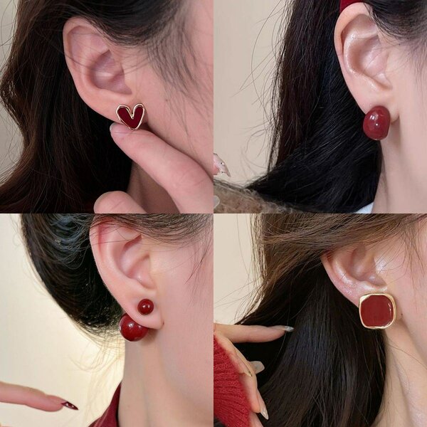 Серёжки в цвете бордо