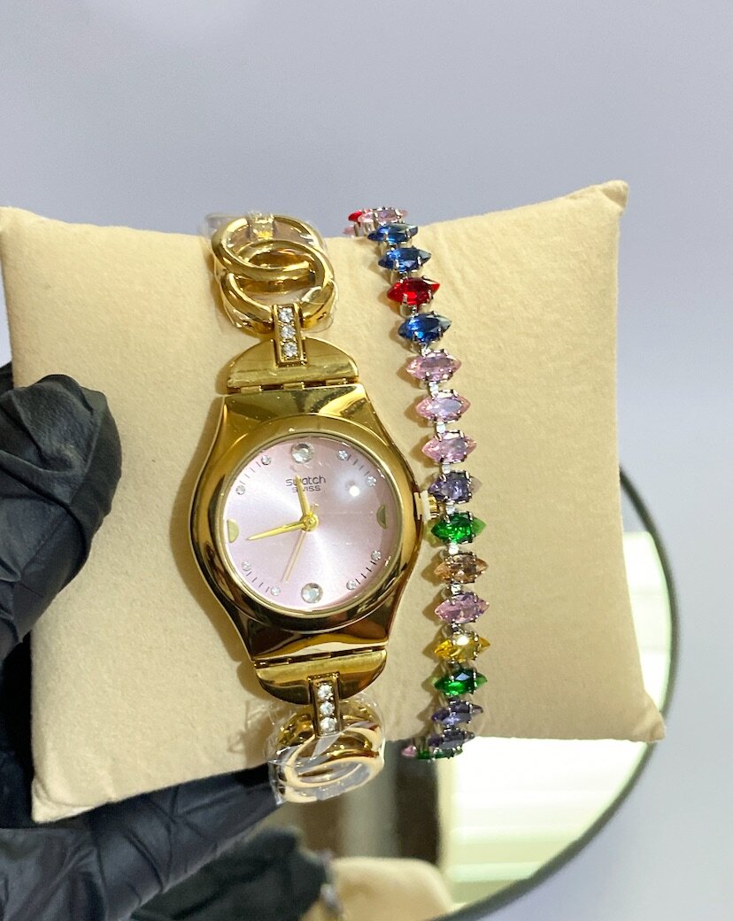 SWATCH WATCH & CUBIC BRACELET