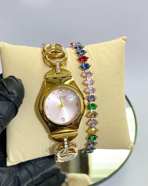 SWATCH WATCH & CUBIC BRACELET