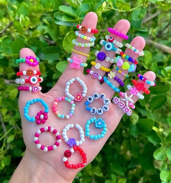 Bagues Perles Colorées DIY