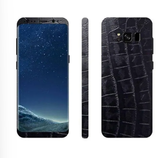 Samsung Galaxy S8 Plus Black Crocodile Leather Texture Mobile Skin