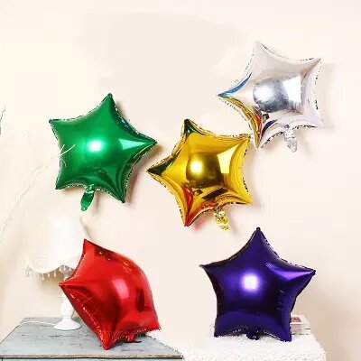 5 Pieces Foil Stars Multicolored Large Foil Balloons 18 Inches Size For Helium Inflatable Wedding birthday Party Decoration
