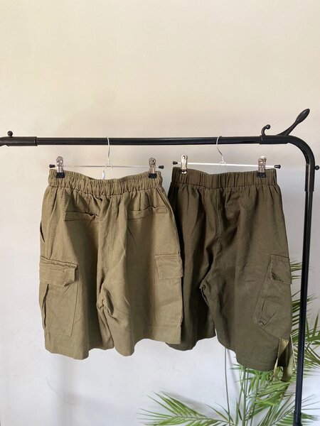 Olive green cargo shorts