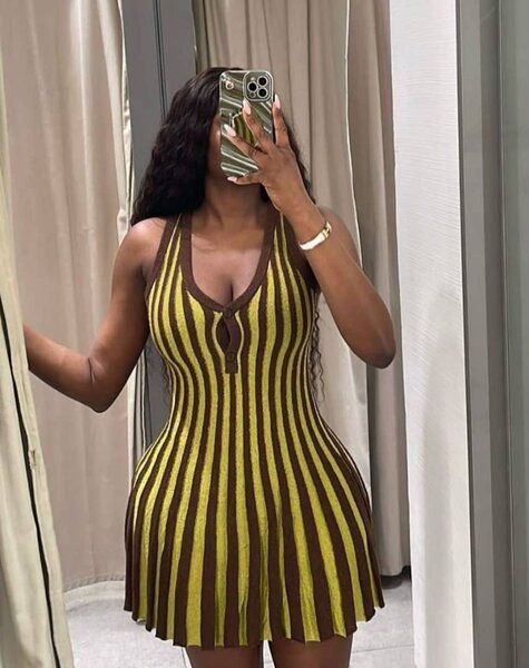 Robe patineuse rayée