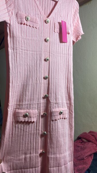 Robe en maille rose