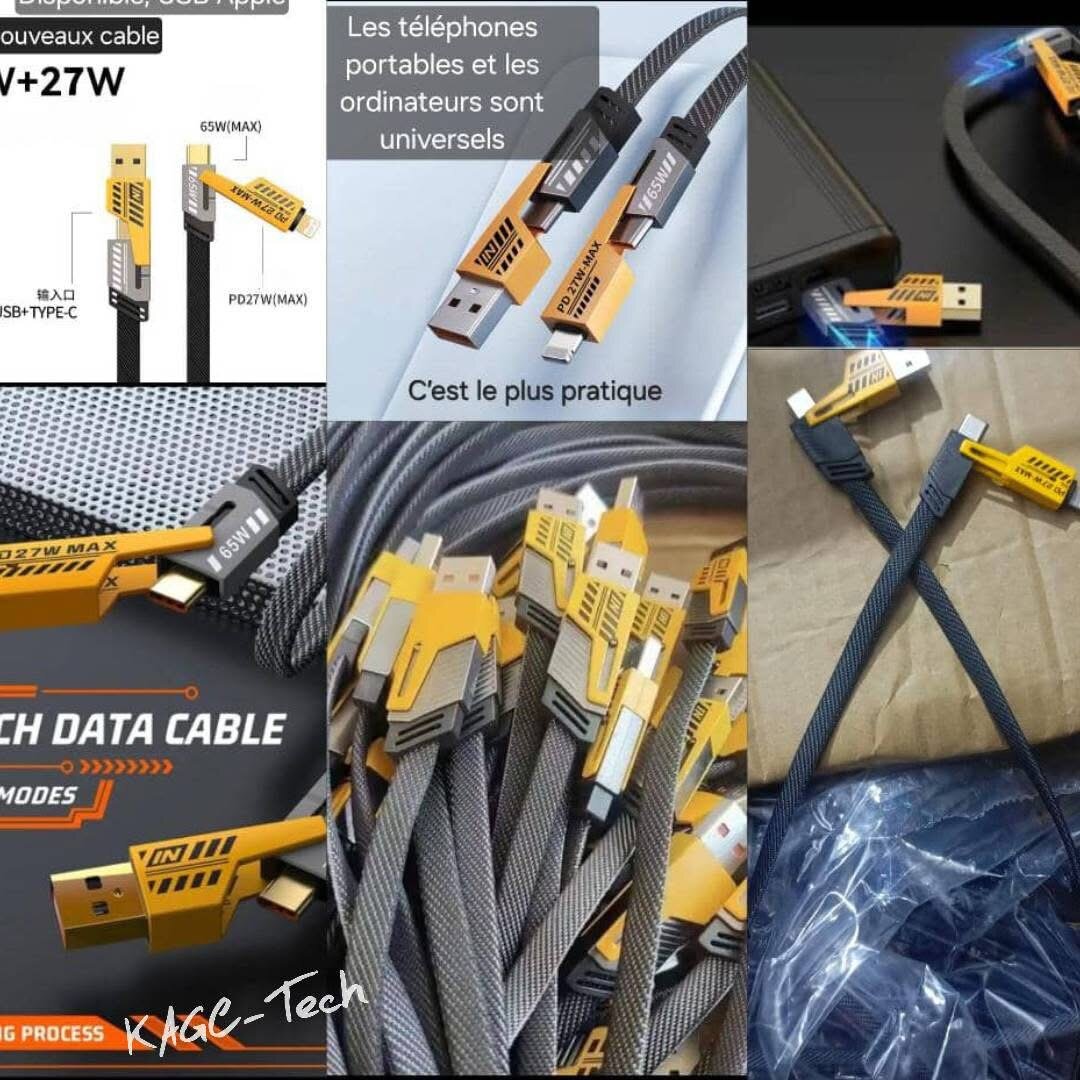 2 à 1500f Câble 4en1