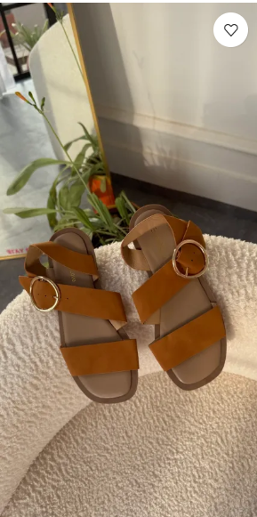 Evelyn Brown Buckled Sandal