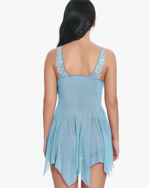 Nuisette sexy en dentelle bleue