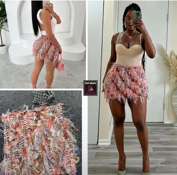Jupe Plumes Colorées Femme