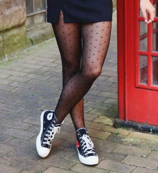 Collants à motifs coeurs