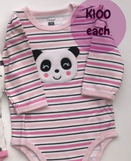 baby suit pink striped