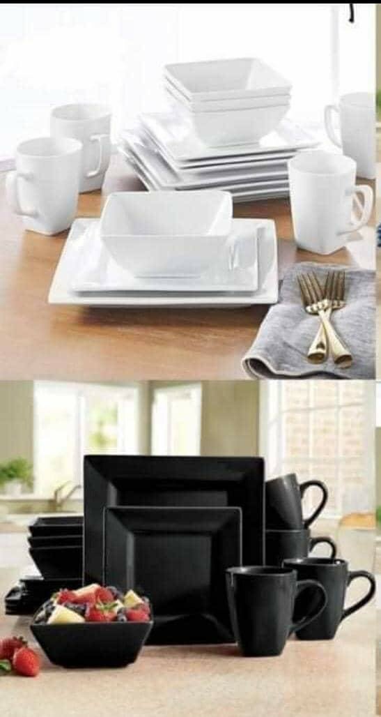 16pcs Dinner set ceramic white/Black