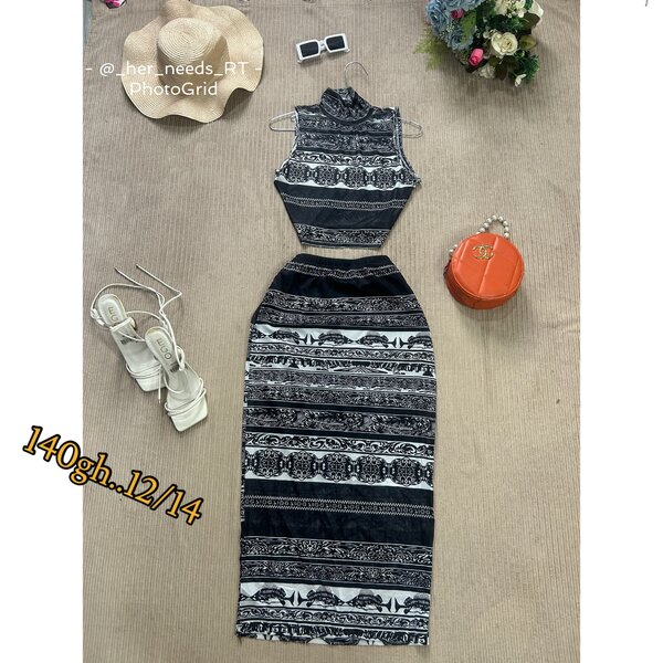 2 piece top and skirt