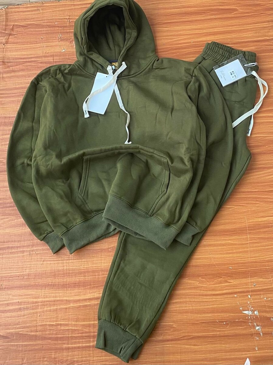 PLAIN HOODIE TOP AND DOWN