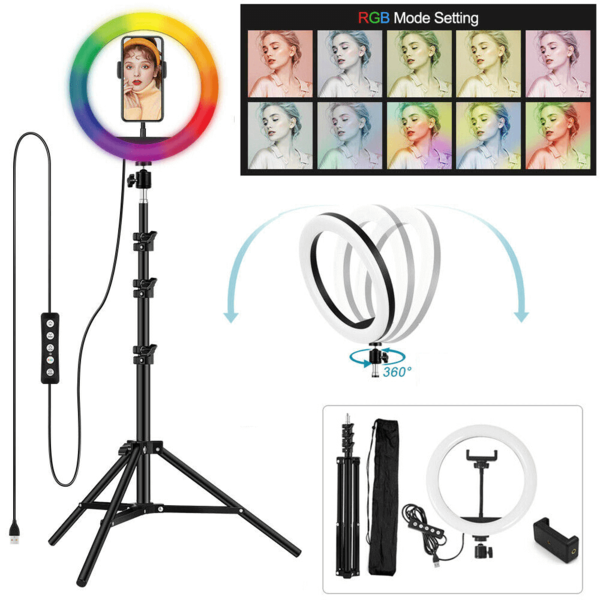 RGB LED Ring Light 10 pouce