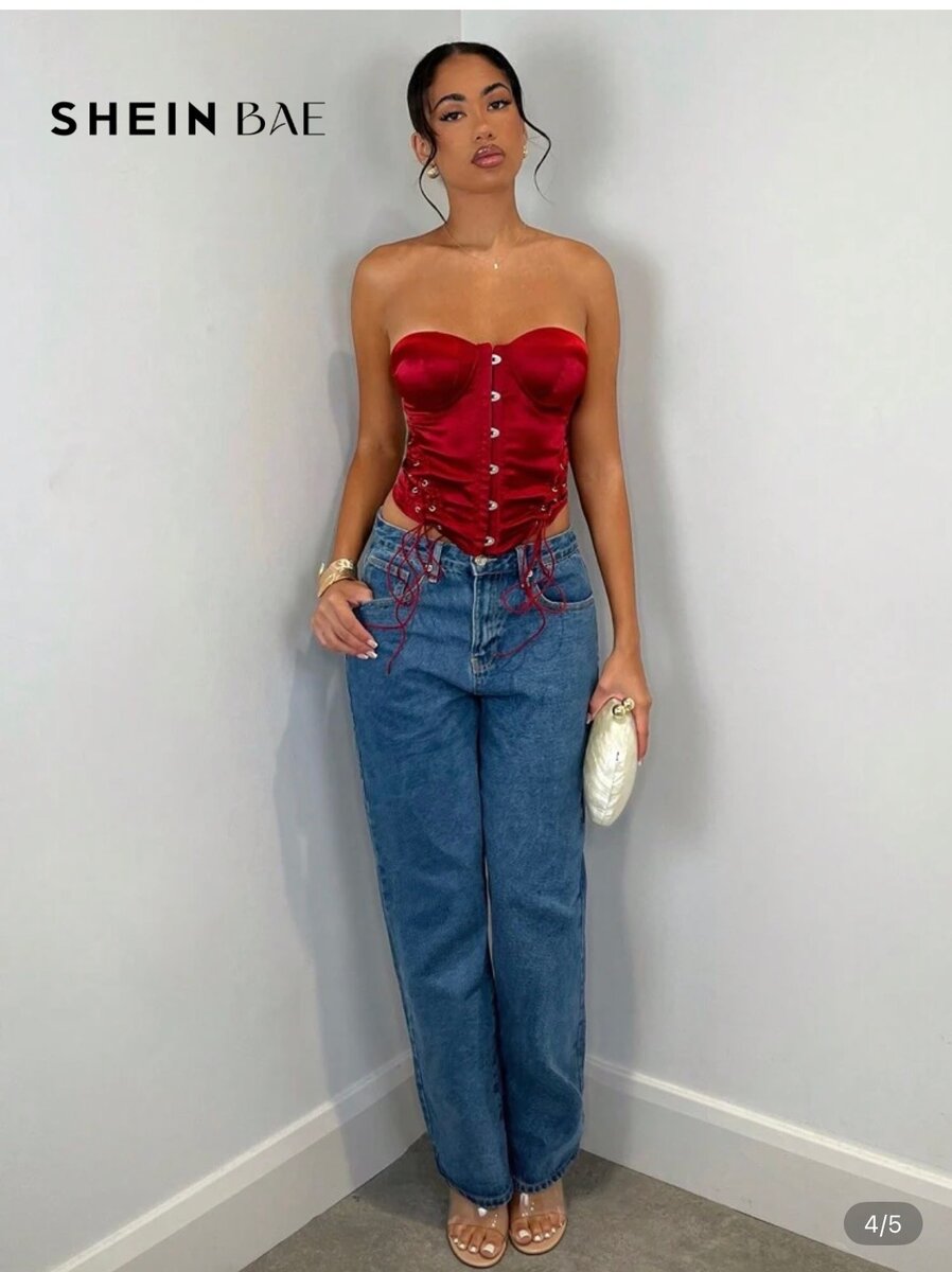 Corset rouge bustier élégant