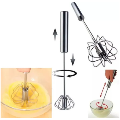 Manual Egg Beaters Stainless Steel Semi-Automatic Rotary Kitchen Gadgets Egg Mixing Whisk Rotary Kitchen Accessories Tools