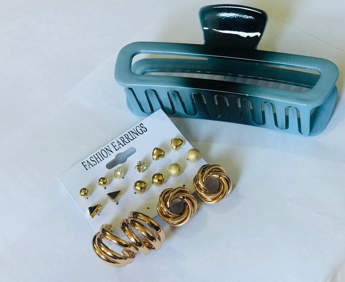 whole set Earrings plus Hair Clip @K150