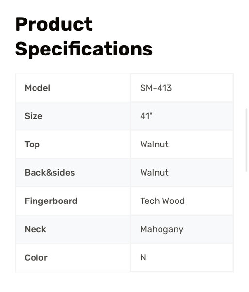 Guitare acoustique 41" SM-412