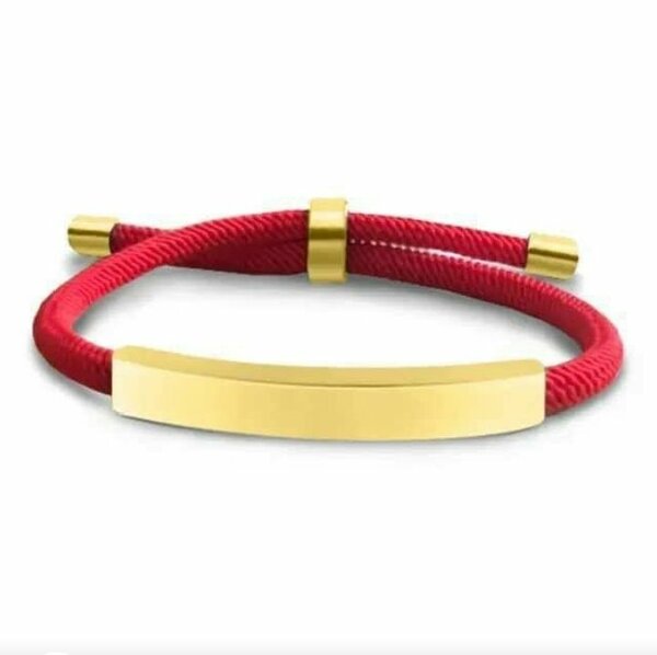 Bracelet corde rouge dorée