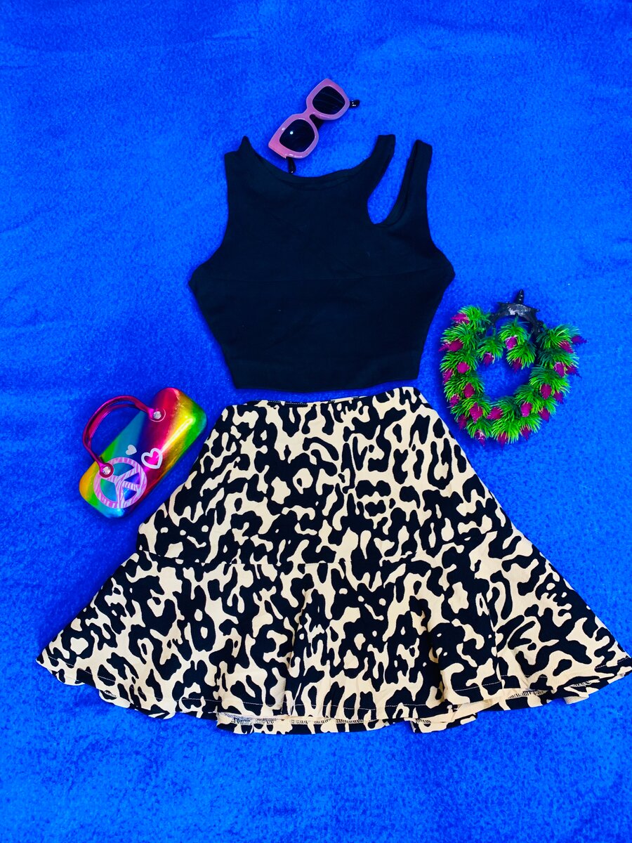 Ensemble Top et Jupe Fleurie